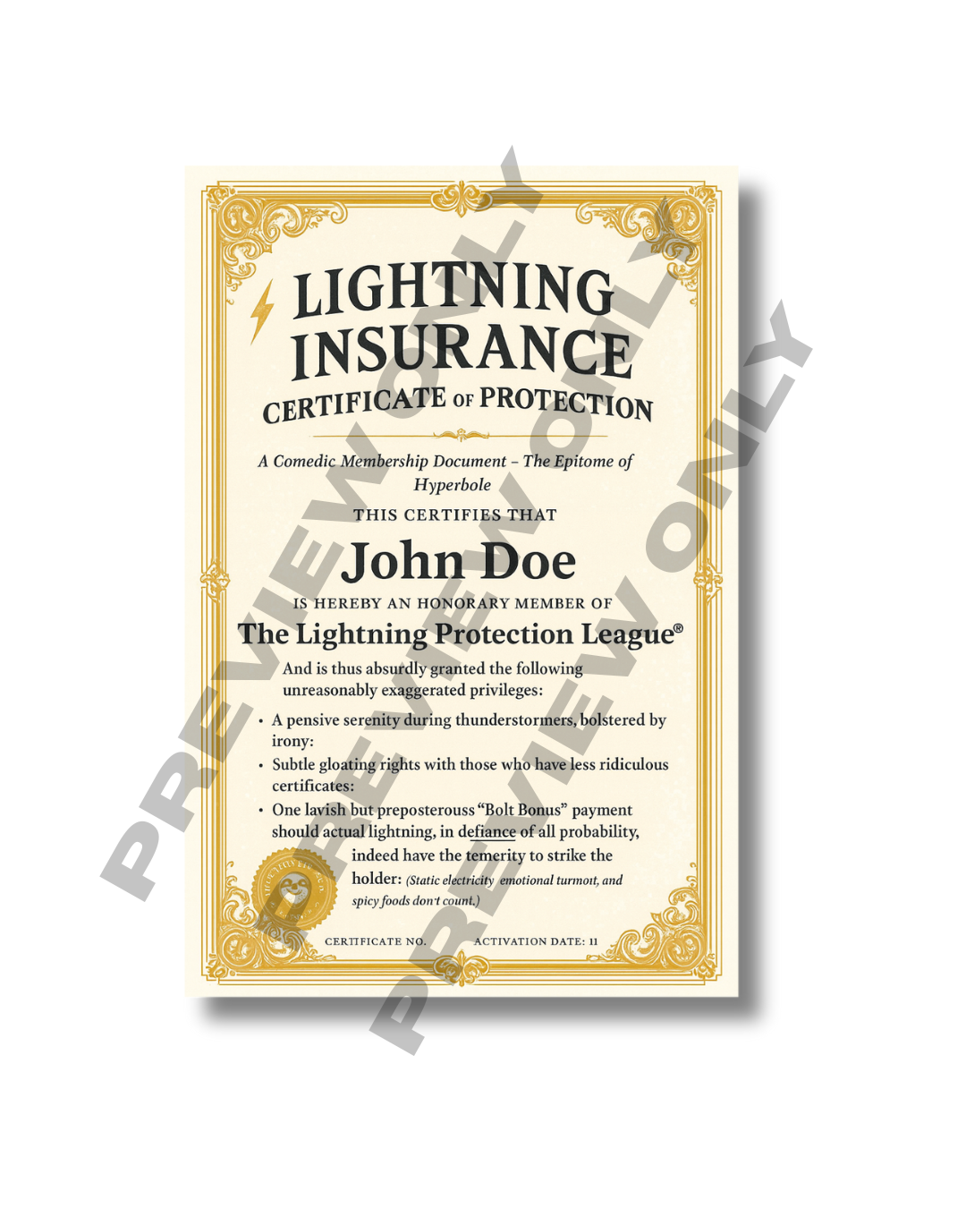 Lightning Protection League Certificate